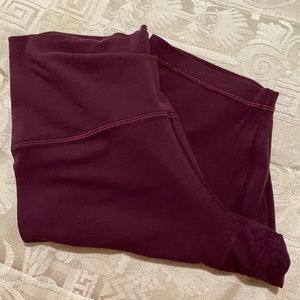 Lululemon align maroon bike shorts